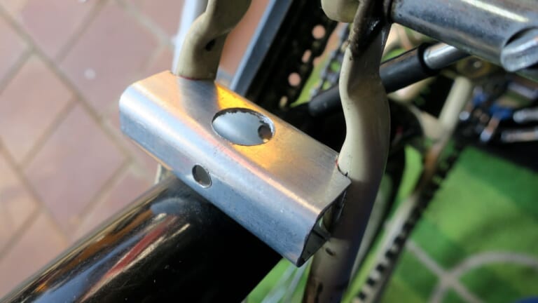 自作モペット製作記 #8|後輪ブレーキ用ステー|ママチャリ改造バイクついに完成! コレが本当の原動機付自転車だっ!!〈自作モペット製作記 #8〉