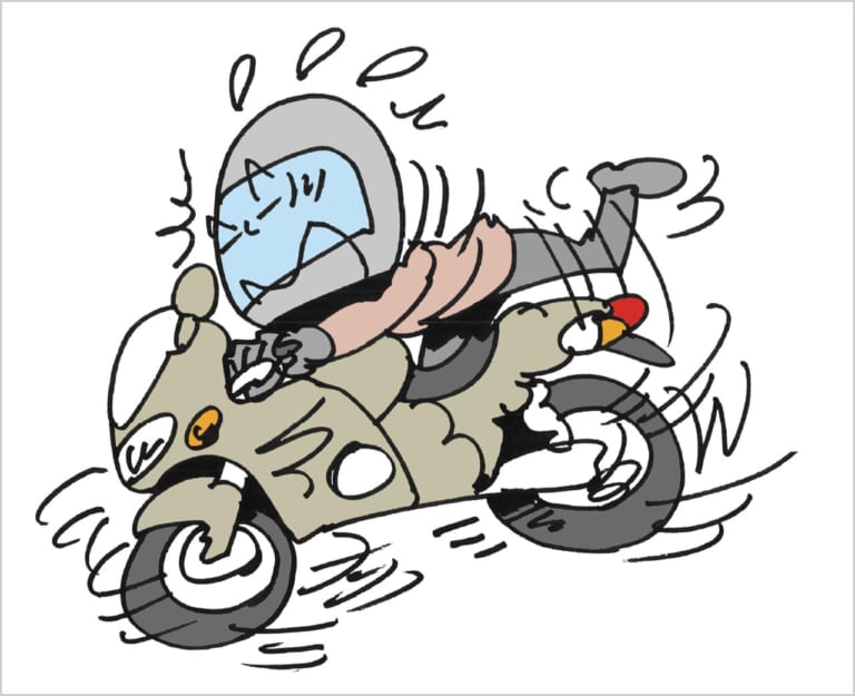 Q38：やっぱり怖い「転倒」! どうすれば転ばない!?【30秒でわかる! バイクの疑問】（24ページ目）