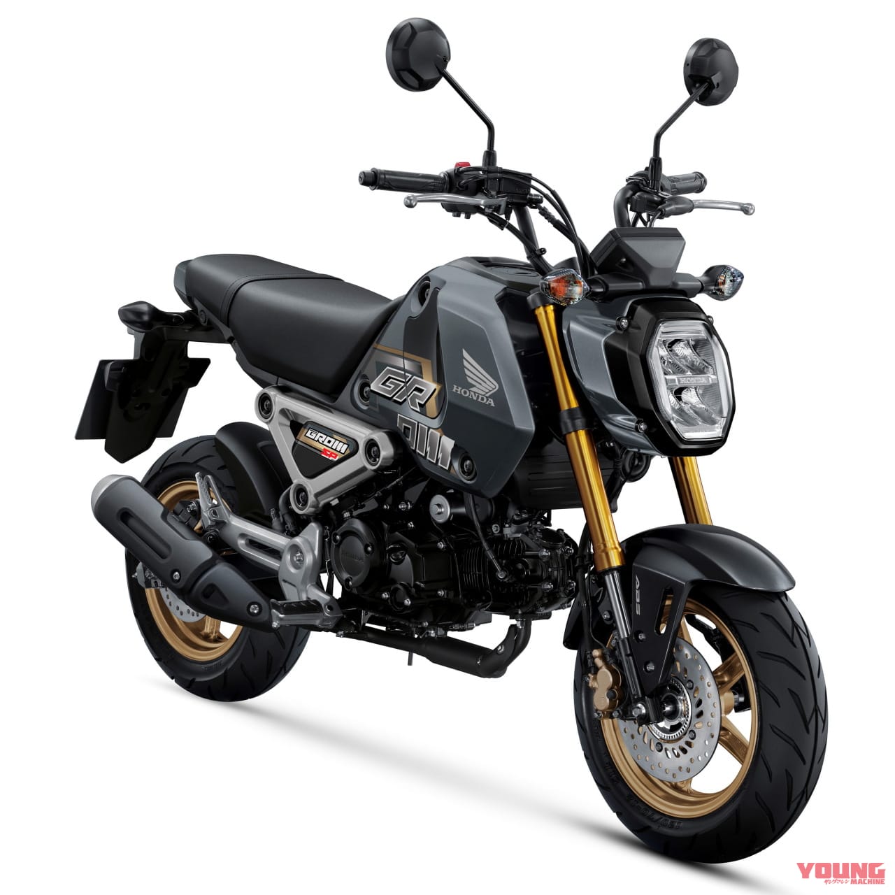 |ホンダ「グロム」に新色! 大胆ロゴ&ゴールドホイールの“グレー”と個性強めの“ブルー”【欧州】