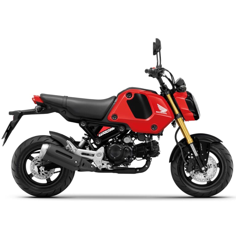 ホンダ|グロム|欧州仕様|2023年モデル|ホンダ「グロム」に新色! 大胆ロゴ&ゴールドホイールの“グレー”と個性強めの“ブルー”【欧州】