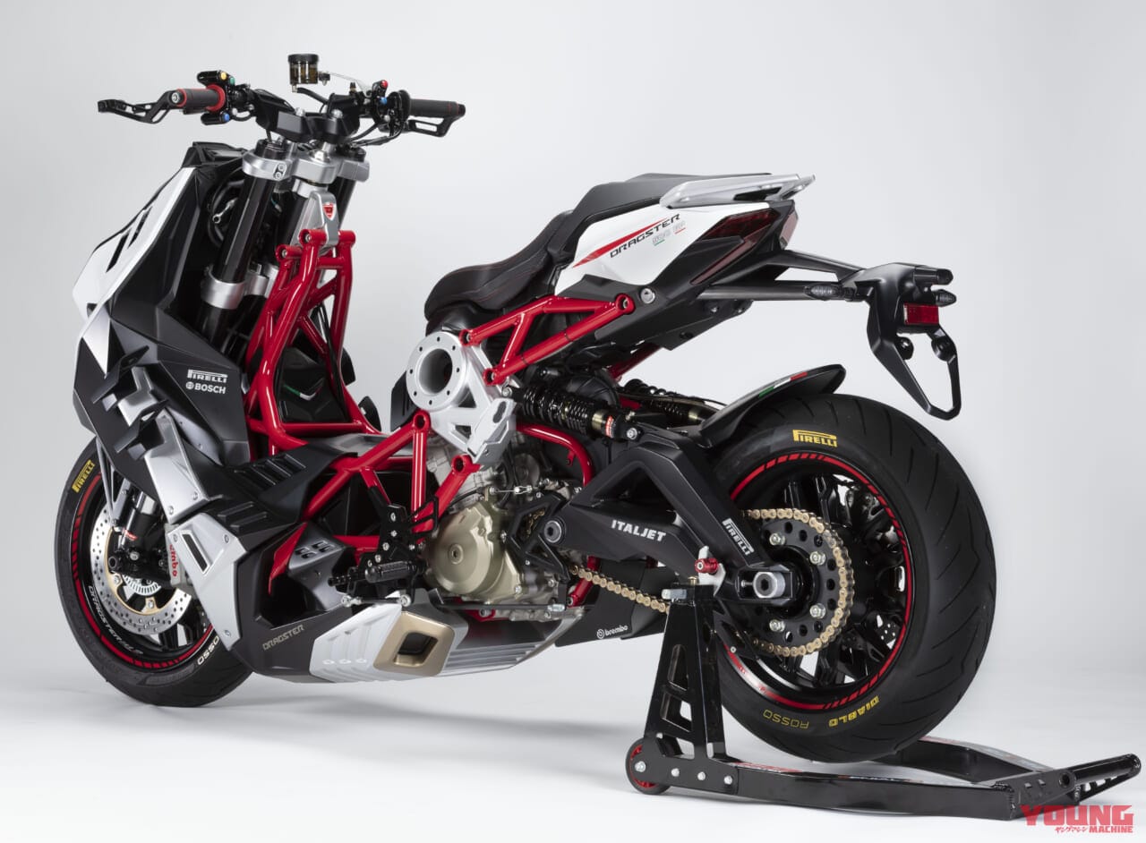 イタルジェット|ドラッグスター500GPコンセプト|異形のスクーター、超級続編!! イタルジェット「ドラッグスター500GP」「ドラッグスター#e01エレクトリック」がEICMAに登場