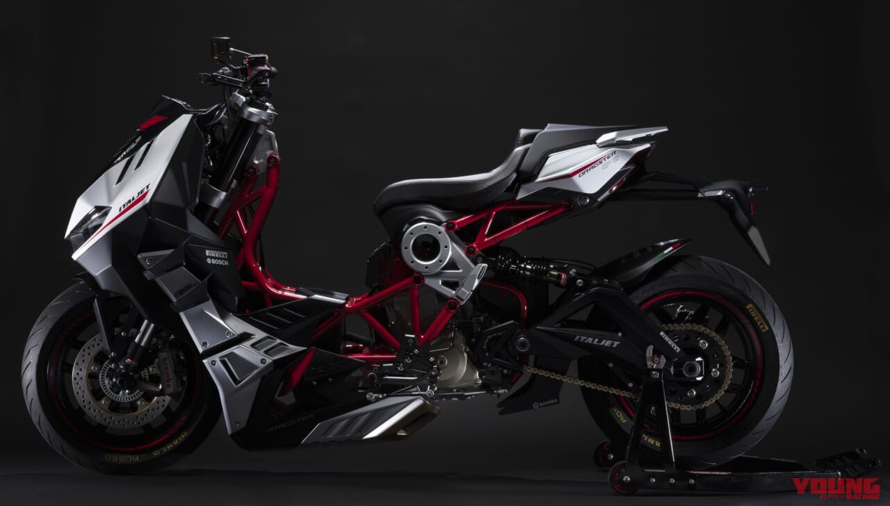 イタルジェット|ドラッグスター500GPコンセプト|異形のスクーター、超級続編!! イタルジェット「ドラッグスター500GP」「ドラッグスター#e01エレクトリック」がEICMAに登場