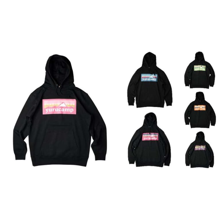 【ゆるキャン△】ふじさんロゴパーカー(なでしこ/リン/千明/あおい/恵那/綾乃)|「恵那とちくわ」も! 「ゆるキャン△」デザインの新アパレルをヴィレッジヴァンガードが取扱い開始