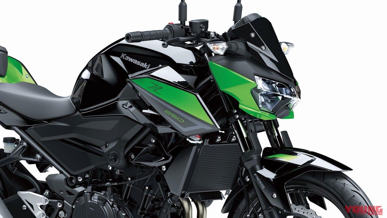 カワサキ「Z250」が新排出ガス規制に適合! ニューカラーはライムグリーンの差し色【2/15発売】