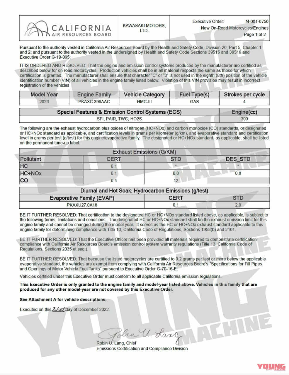 |カワサキ「ZX400SP」の登録を確認! 399ccの4気筒「ニンジャZX-4R」で確定だっ!!……米カリフォルニア
