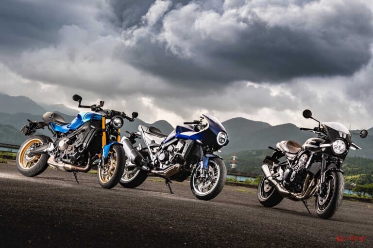 ホンダ ホーク11、ヤマハ XSR900、カワサキ Z900RS CAFE「国産カフェスポーツ1000km比較テスト」
