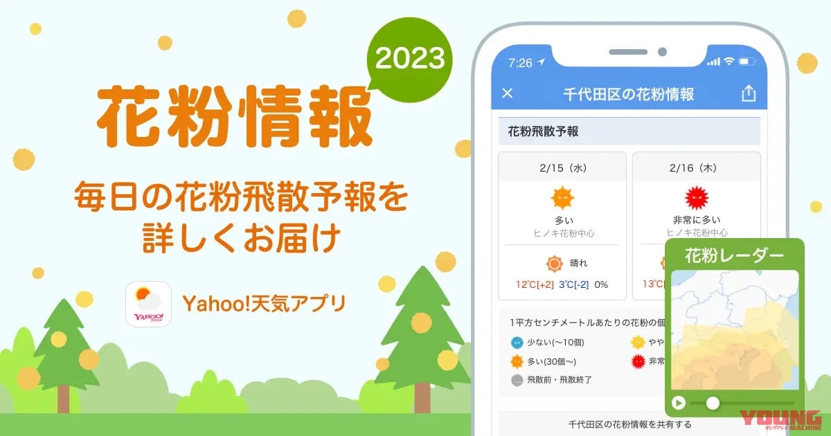 ツーリングシーズン、最強花粉に備えろ! Yahoo!天気に“花粉情報2023”が追加【便利な花粉レーダー搭載】