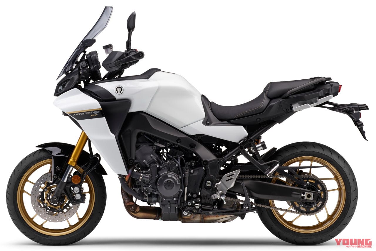 |150万円切りをキープしてヤマハ「トレーサー9 GT」の2023年モデルが登場! モノクローム調に金のホイール&フォークで質感を表現