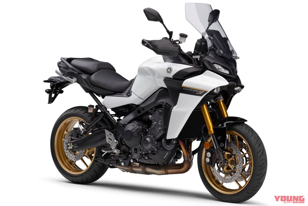 |150万円切りをキープしてヤマハ「トレーサー9 GT」の2023年モデルが登場! モノクローム調に金のホイール&フォークで質感を表現