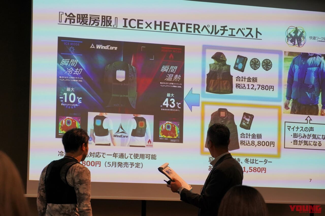 ワークマン ウインドコアICE×HEATERペルチェベスト - ベスト