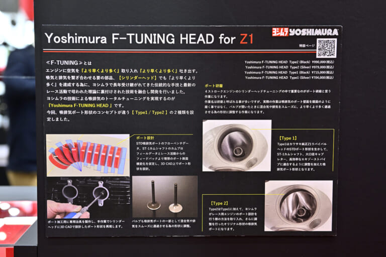 解説板|最強Z1カスタムに欠かせない! ヨシムラジャパンが究極シリンダーヘッド「Yoshimura F-TUNING HEAD」を発売