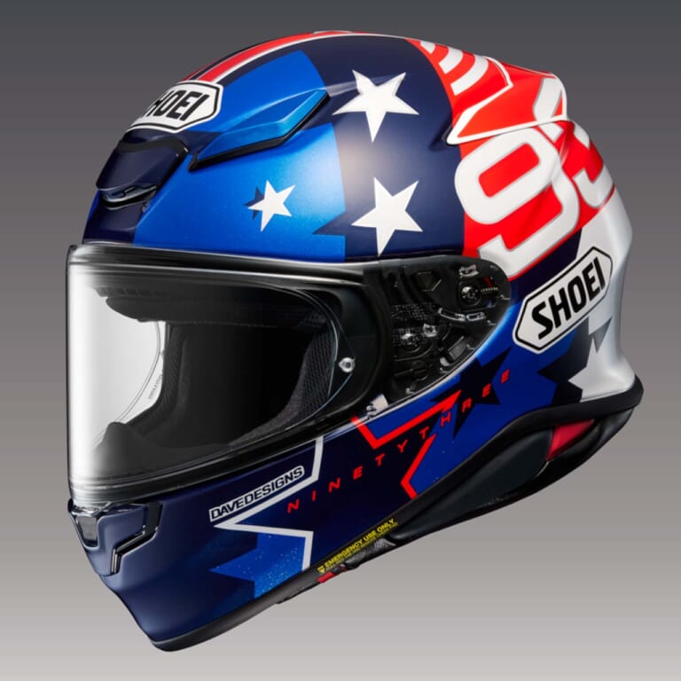SHOEI Z-8 MARQUEZ AMERICAN SPIRIT|マルク・マルケスのアメリカズGP限定仕様! SHOEI「Z-8 マルケス・アメリカン・スピリット」登場
