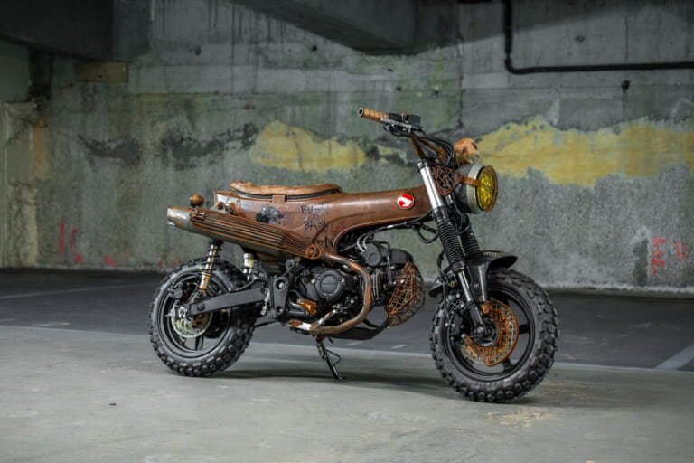 Furiosa(Portugal)|ヒョウ柄のダックス125に、チョッパー仕様のモンキー125だと?! ビアリッツで開催の「ホイールス&ウェーブス」に7か国のホンダ カスタムミニが登場