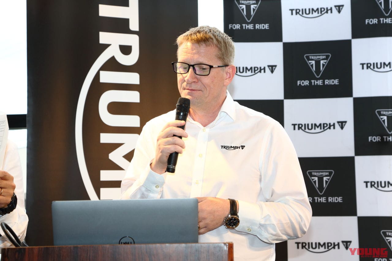 |普通二輪免許で乗れるトライアンフが登場する?! トライアンフ松本のオープニングイベントで本社コマーシャルオフィサーが明言