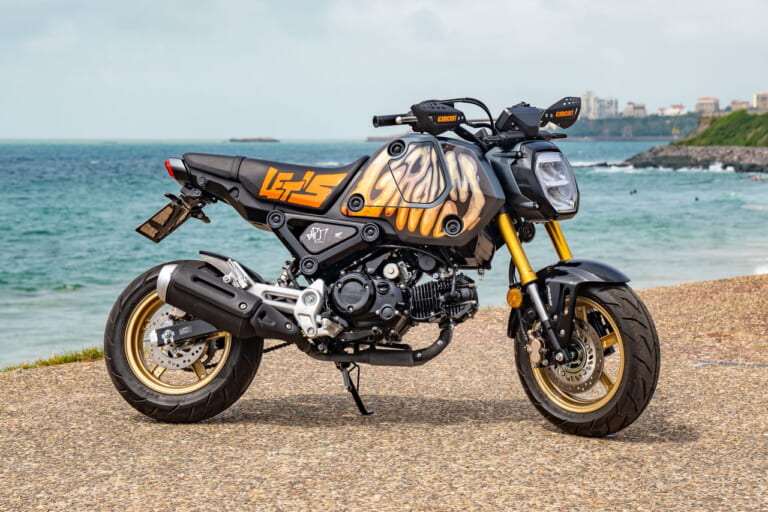 Let’s Grom(Italy)|ヒョウ柄のダックス125に、チョッパー仕様のモンキー125だと?! ビアリッツで開催の「ホイールス&ウェーブス」に7か国のホンダ カスタムミニが登場
