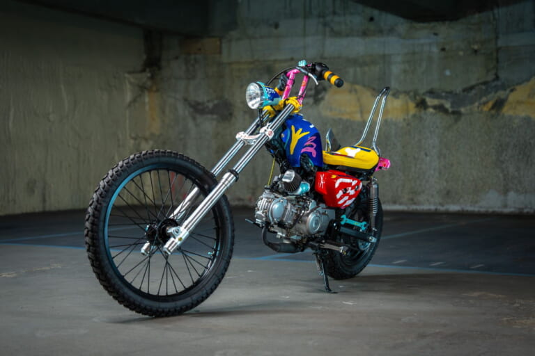 Monkey X Business(Austria)|ヒョウ柄のダックス125に、チョッパー仕様のモンキー125だと?! ビアリッツで開催の「ホイールス&ウェーブス」に7か国のホンダ カスタムミニが登場