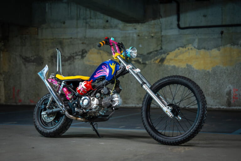 Monkey X Business(Austria)|ヒョウ柄のダックス125に、チョッパー仕様のモンキー125だと?! ビアリッツで開催の「ホイールス&ウェーブス」に7か国のホンダ カスタムミニが登場