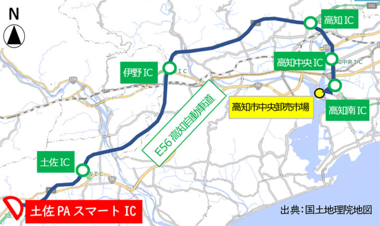 NEXCO西日本|利便性アップ! E56高知自動車道土佐PAスマートICが2023年7月12日から24時間利用可能に