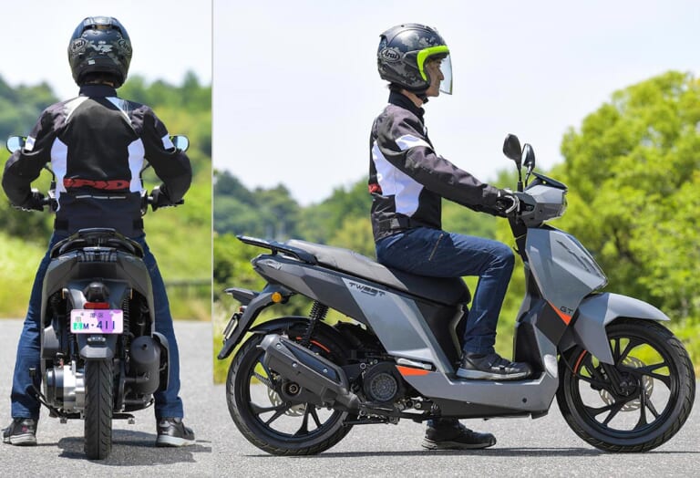 プジョー ツイート125GT|ライディングポジション|欧州の実用原付二種スクーター! プジョー ツイート125GT試乗インプレッション【段差をいなす華麗な大径車】