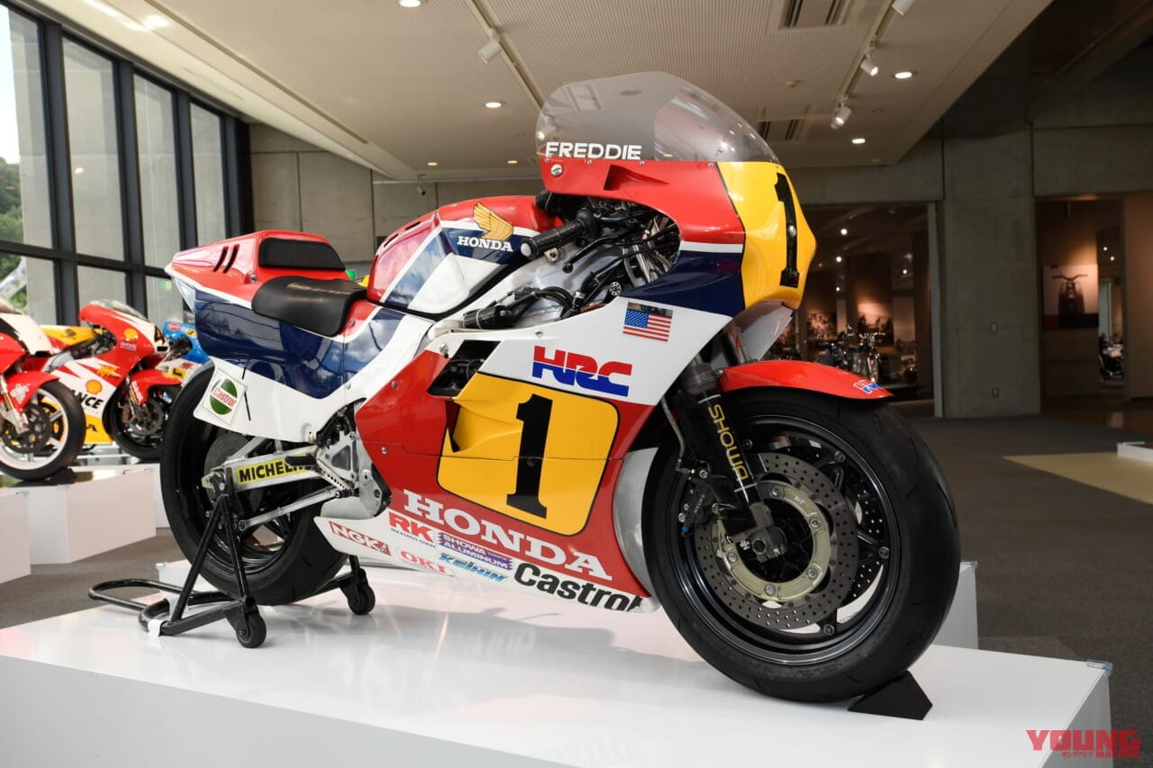 1984 NSR500(NV0A) フレディ・スペンサー|前代未聞の楕円ピストンから2ストロークへ! NR→NS→NSRへと進化した、1979~1984年のGP500レーサー|二輪世界グランプリ Garage Collection