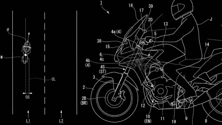バイクの横風対策を電子制御で?! ホンダ「バイクの姿勢制御装置」の特許公開