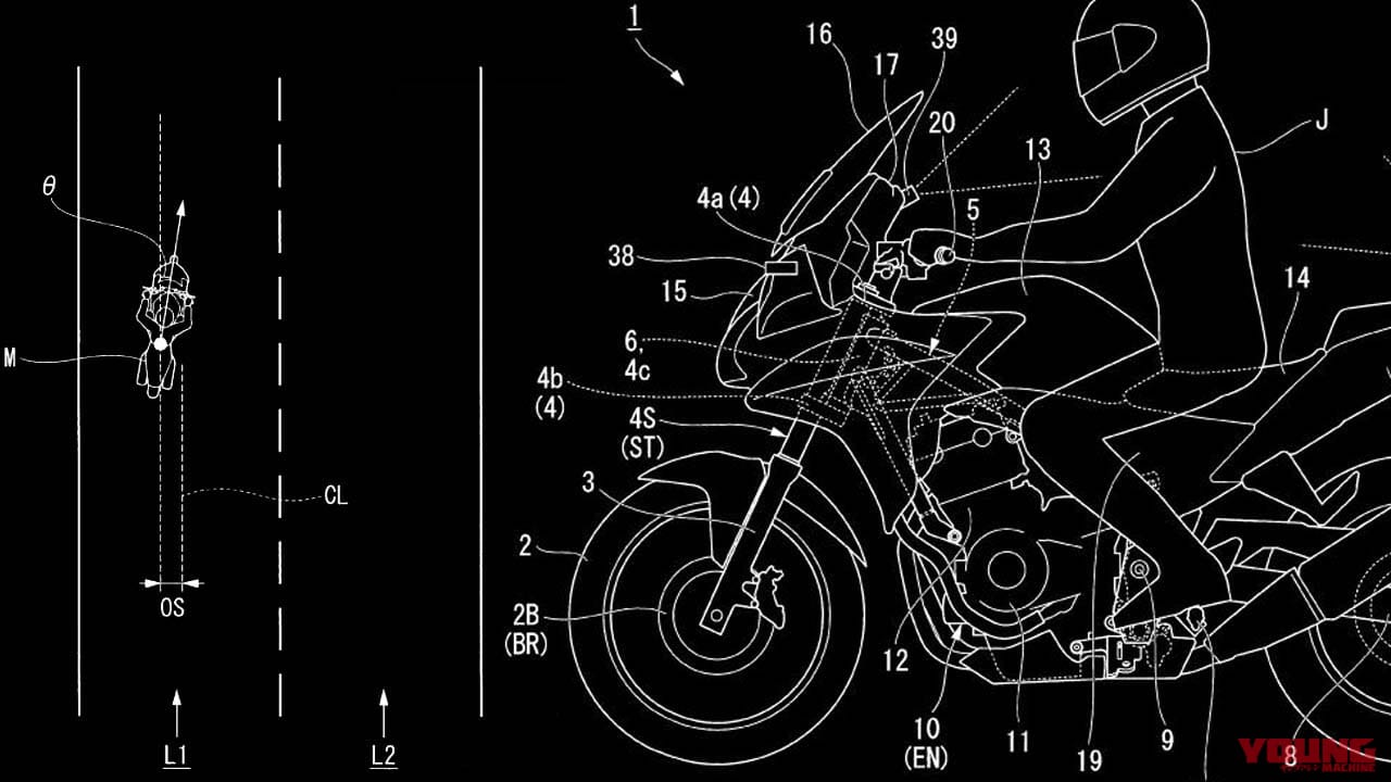バイクの横風対策を電子制御で?! ホンダ「バイクの姿勢制御装置」の特許公開