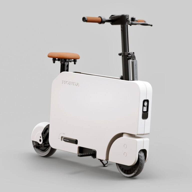 ホンダ|モトコンパクト|北米仕様|ホンダ「モトコンパクト」登場! 箱型に折り畳めるカワイイ電動バイク、充電器も本体に収納可能【北米】