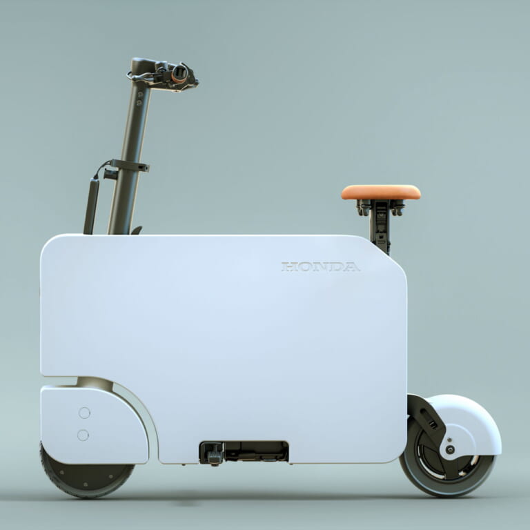 ホンダ|モトコンパクト|北米仕様|ホンダ「モトコンパクト」登場! 箱型に折り畳めるカワイイ電動バイク、充電器も本体に収納可能【北米】