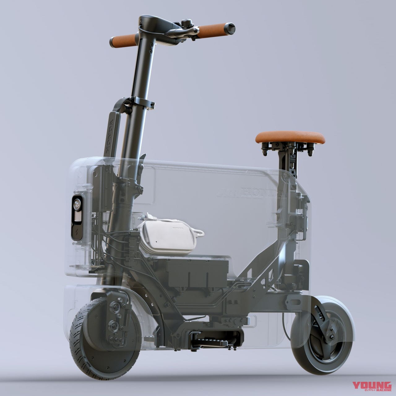 |ホンダ「モトコンパクト」登場! 箱型に折り畳めるカワイイ電動バイク、充電器も本体に収納可能【北米】