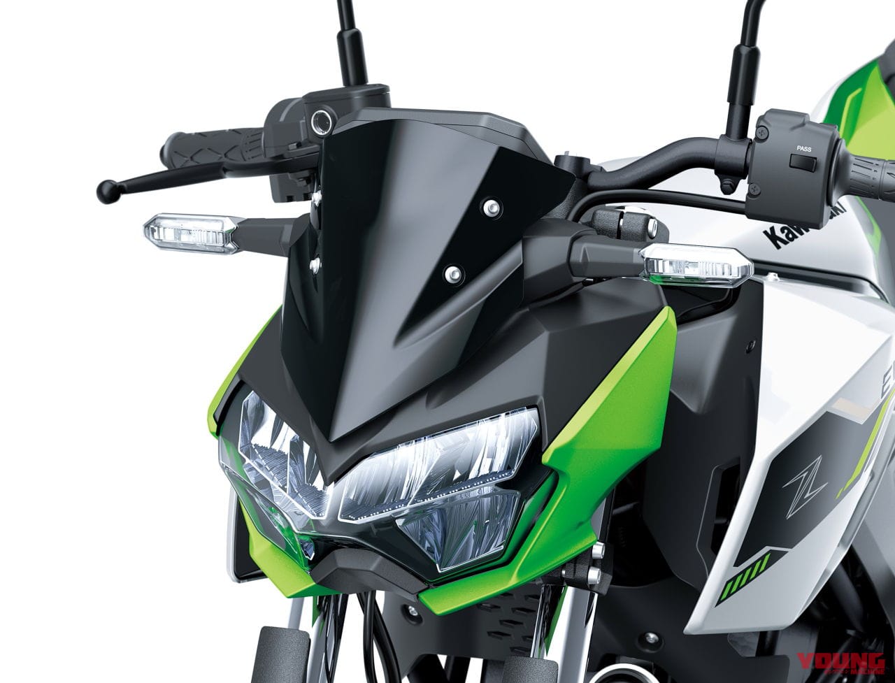 2024 KAWASAKI Z e-1 メタリックブライトシルバー×メタリックマットライムグリーン|カワサキZ e-1〈いま国内で買える新型バイクカタログ|原付二種(125-51cc)〉