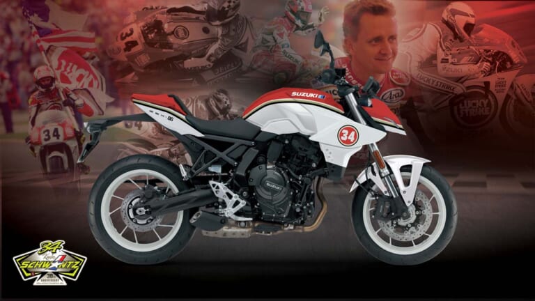 【限定5台】ラッキーストライクカラーのスズキ「GSX-8S ケビン・シュワンツ エディション」登場! ゼッケン34の王座獲得から30周年【海外】