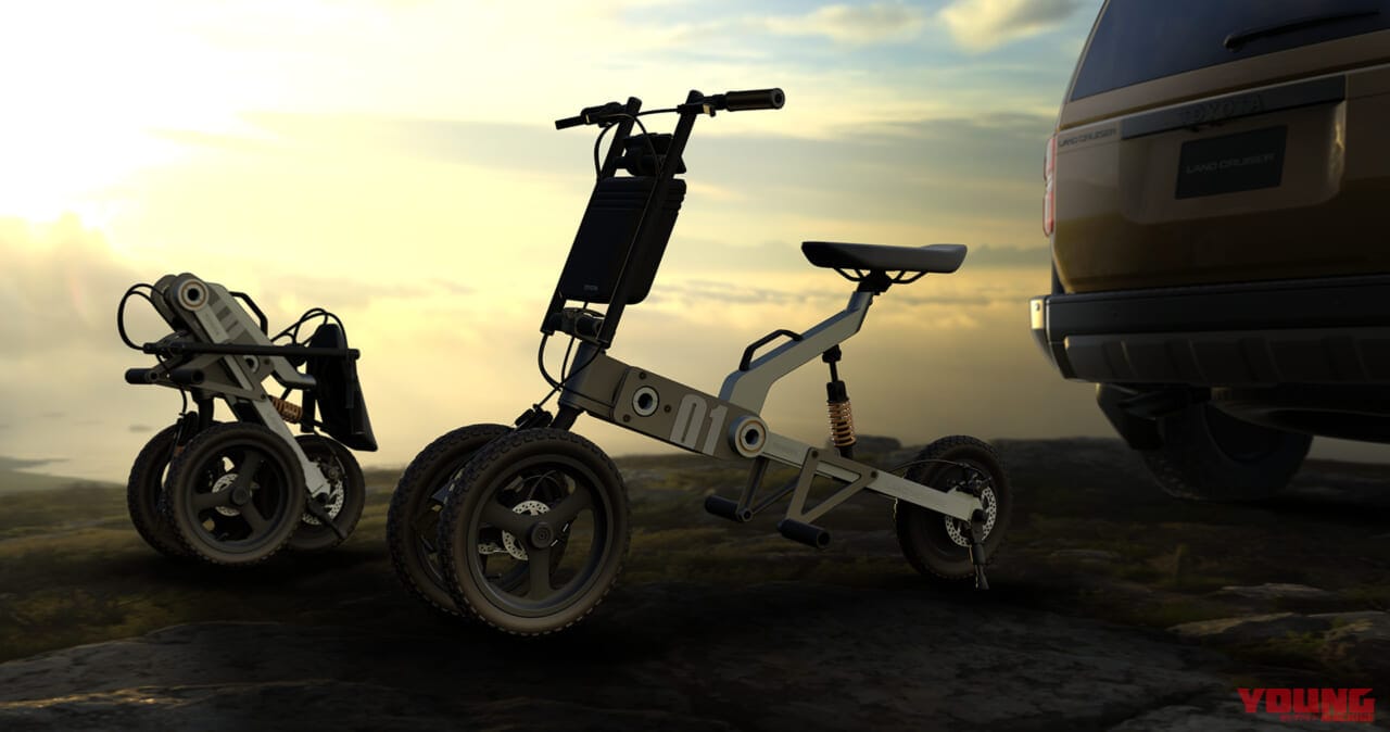 |これは…トヨタが作ったバイクなのか?! 電動3輪「ランドホッパー」がジャパンモビリティショーで初公開