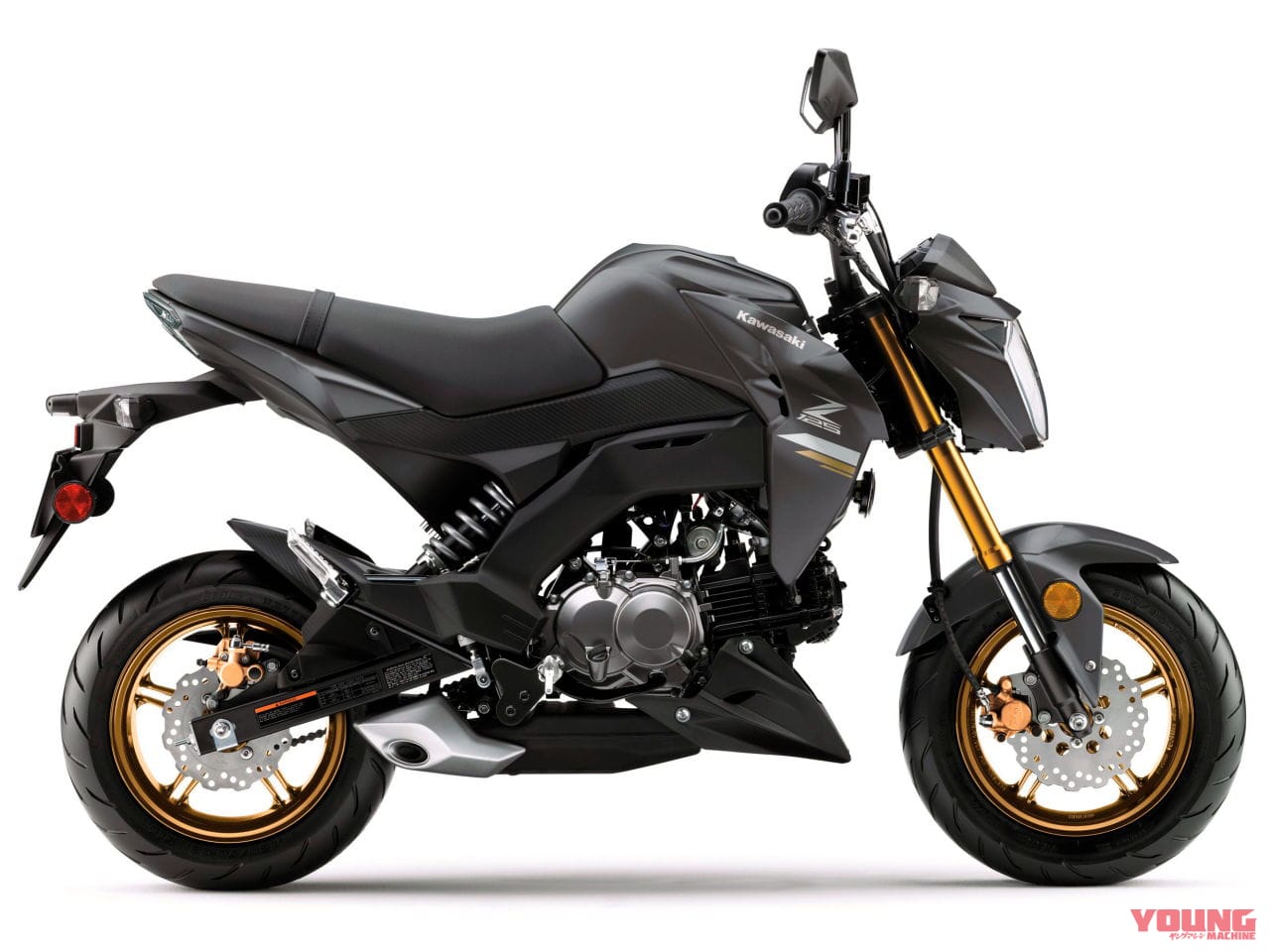 |ゴールドの脚をゲット! カワサキ「Z125プロ」登場、オールニューカラーの3色展開でホイールの塗り分けも完璧ィ!!【北米】