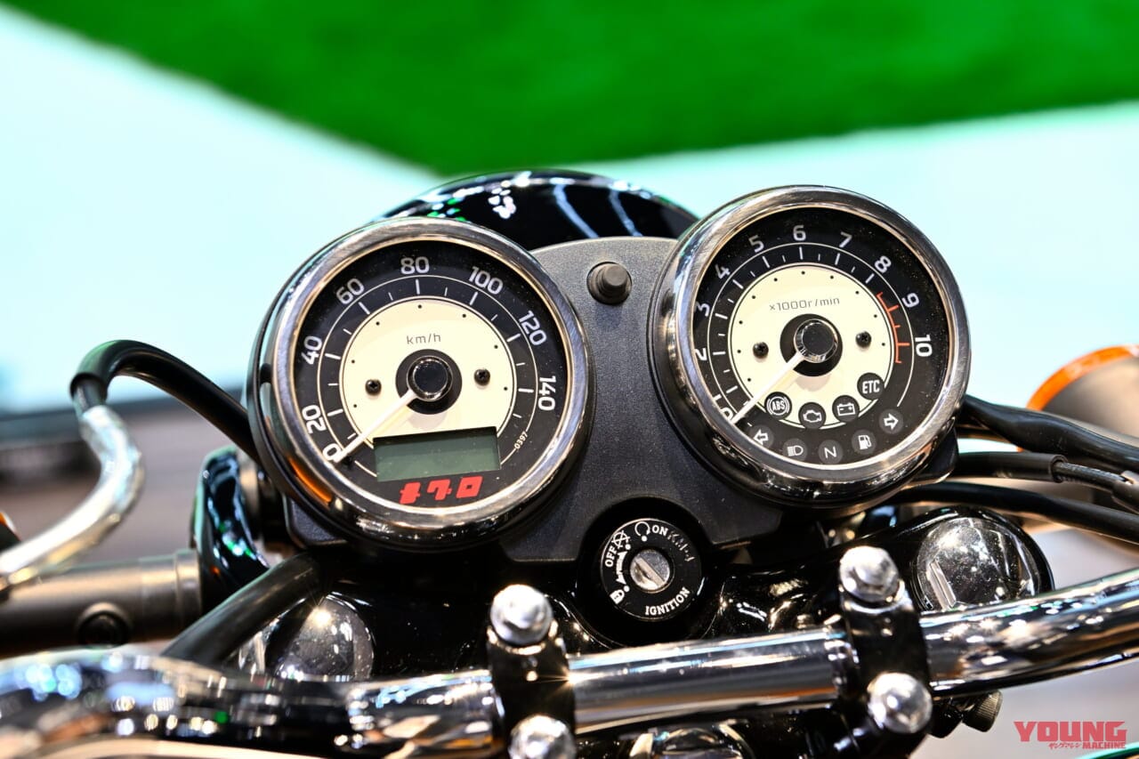 カワサキ MEGURO S1 メーター|エンジンはKLX230と同じようで別モノ!! カワサキ「メグロS1」「W230」のことをガッツリ聞いてきた!