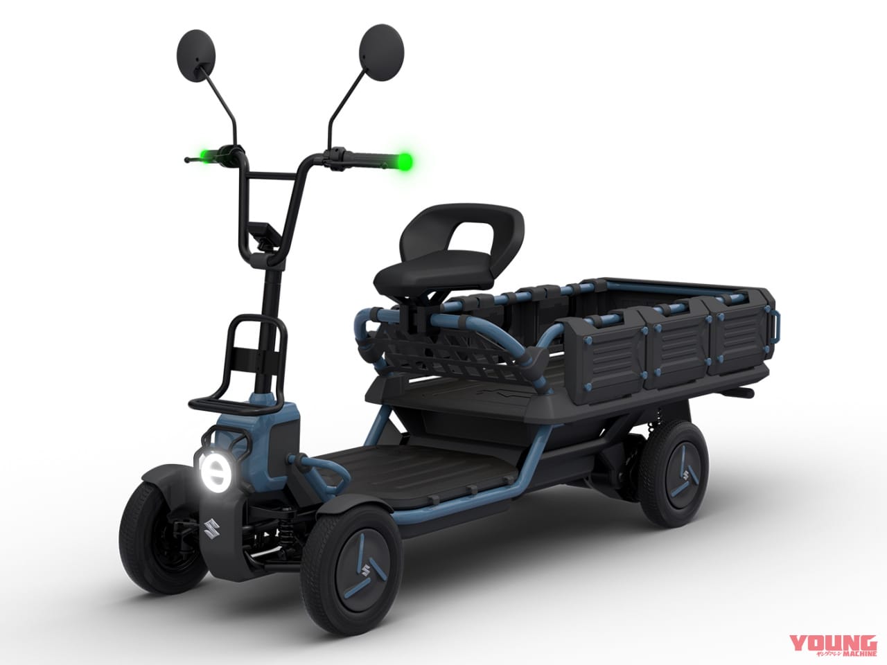 |スズキが4輪の特定原付「スズライド」「スズカーゴ」を発表! 20km/hで走るクールなセニアカー?!【JMS2023】