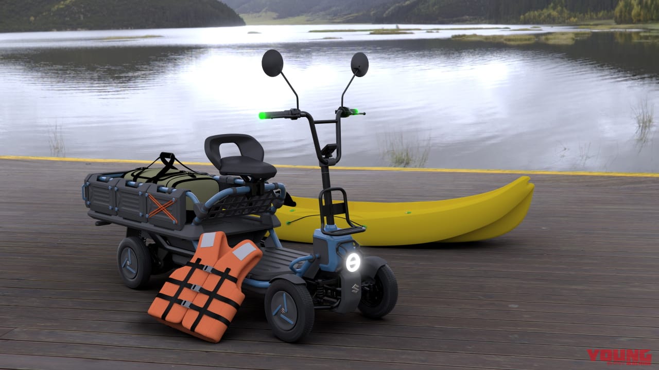 SUZU-CARGO|スズキが4輪の特定原付「スズライド」「スズカーゴ」を発表! 20km/hで走るクールなセニアカー?!【JMS2023】