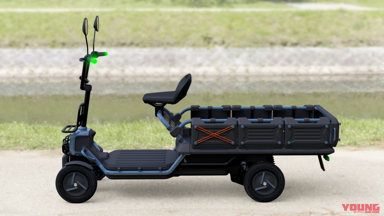 SUZU-CARGO|スズキが4輪の特定原付「スズライド」「スズカーゴ」を発表! 20km/hで走るクールなセニアカー?!【JMS2023】