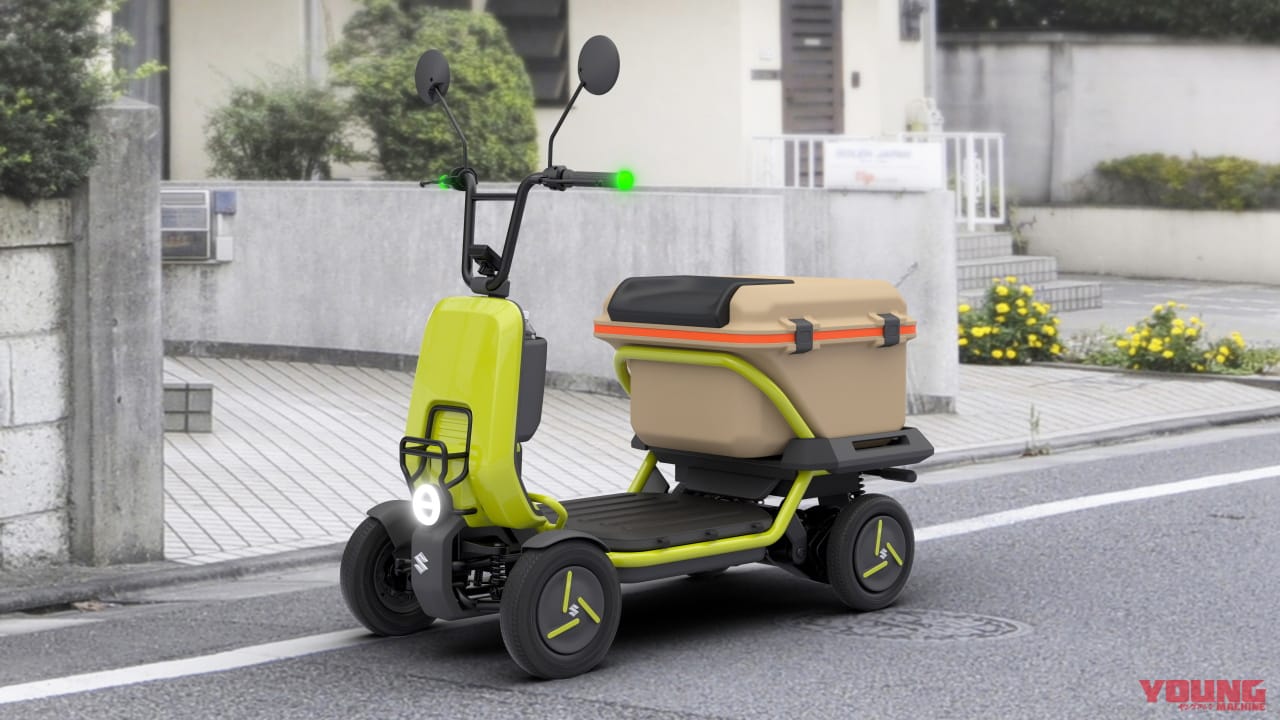 SUZU-RIDE|スズキが4輪の特定原付「スズライド」「スズカーゴ」を発表! 20km/hで走るクールなセニアカー?!【JMS2023】