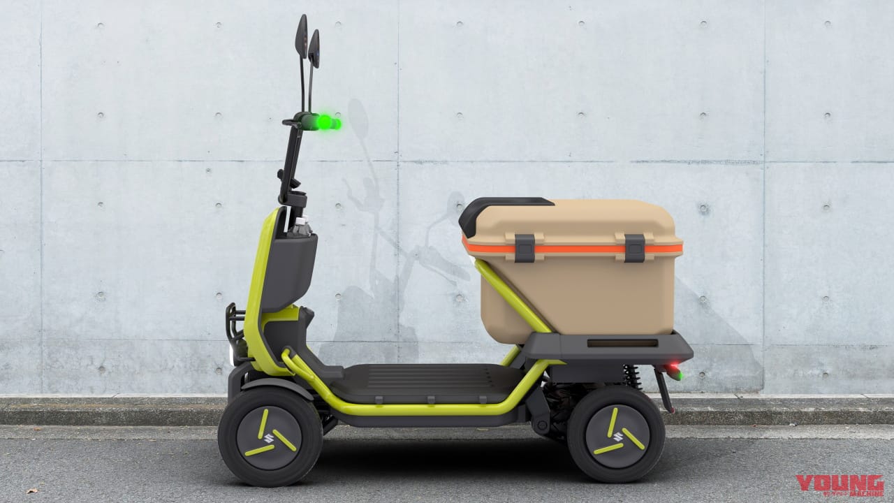 SUZU-RIDE|スズキが4輪の特定原付「スズライド」「スズカーゴ」を発表! 20km/hで走るクールなセニアカー?!【JMS2023】