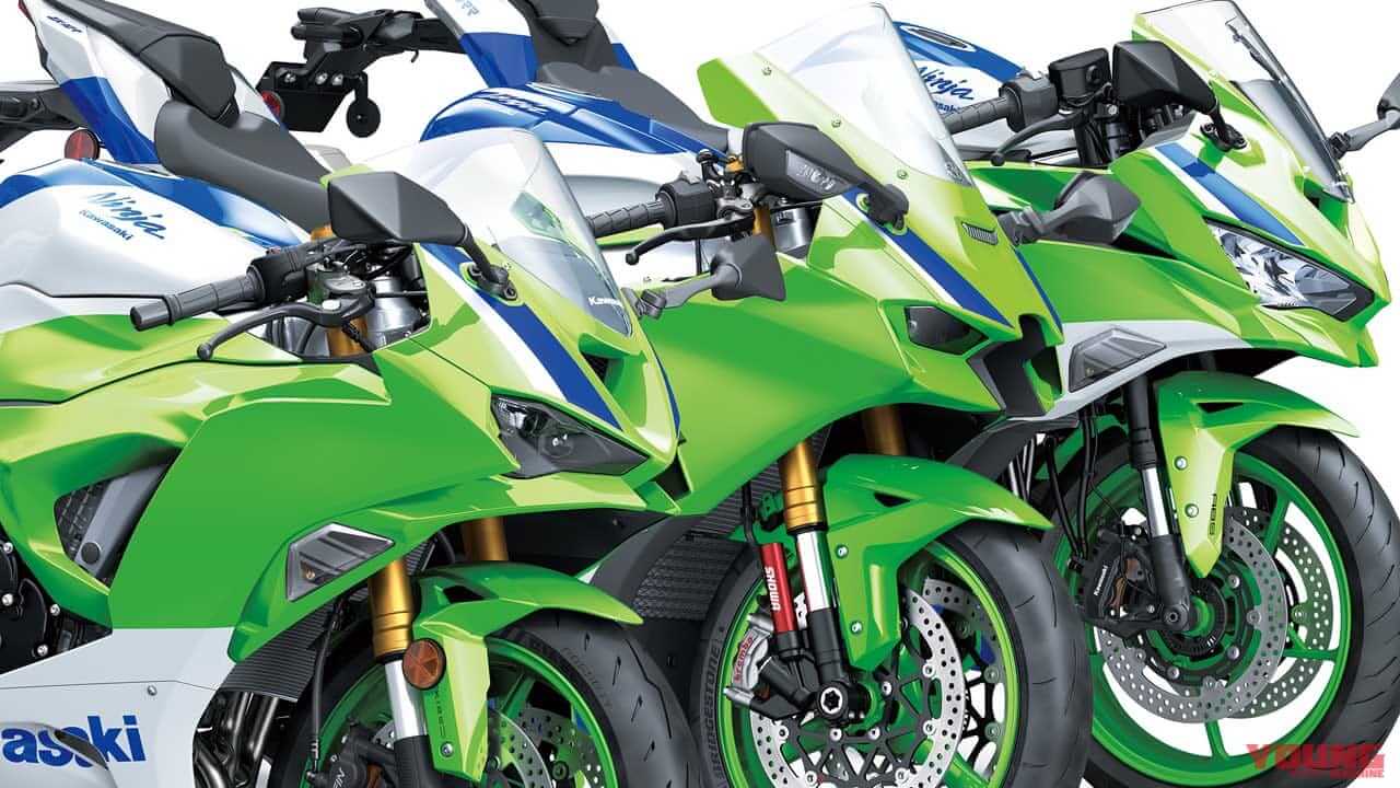 Ninjaの40周年記念モデル 3機種が発売決定!! 「ニンジャZX-10R」「ニンジャZX-6R」「ニンジャZX-4RR」に白×青×緑のスペシャルカラー