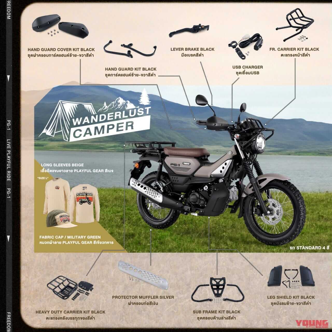 ヤマハ|PG-1|タイ仕様|2024年モデル|ミニトレ×ハンターカブで27万円台ってマジ?! ヤマハが新型車「PG-1」を発表、日本への導入もぜひ!!【海外】