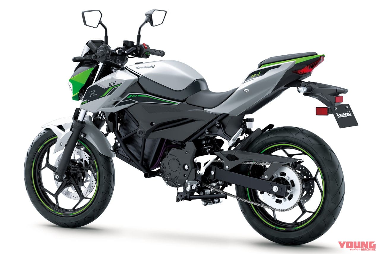 2024 KAWASAKI Z e-1 メタリックブライトシルバー×メタリックマットライムグリーン|カワサキZ e-1〈いま国内で買える新型バイクカタログ|原付二種(125-51cc)〉
