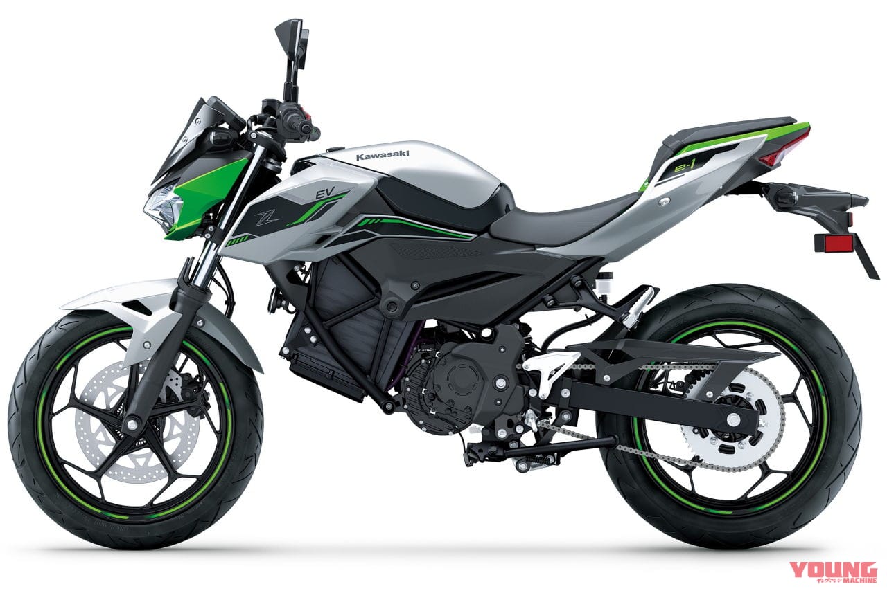 2024 KAWASAKI Z e-1 メタリックブライトシルバー×メタリックマットライムグリーン|カワサキZ e-1〈いま国内で買える新型バイクカタログ|原付二種(125-51cc)〉