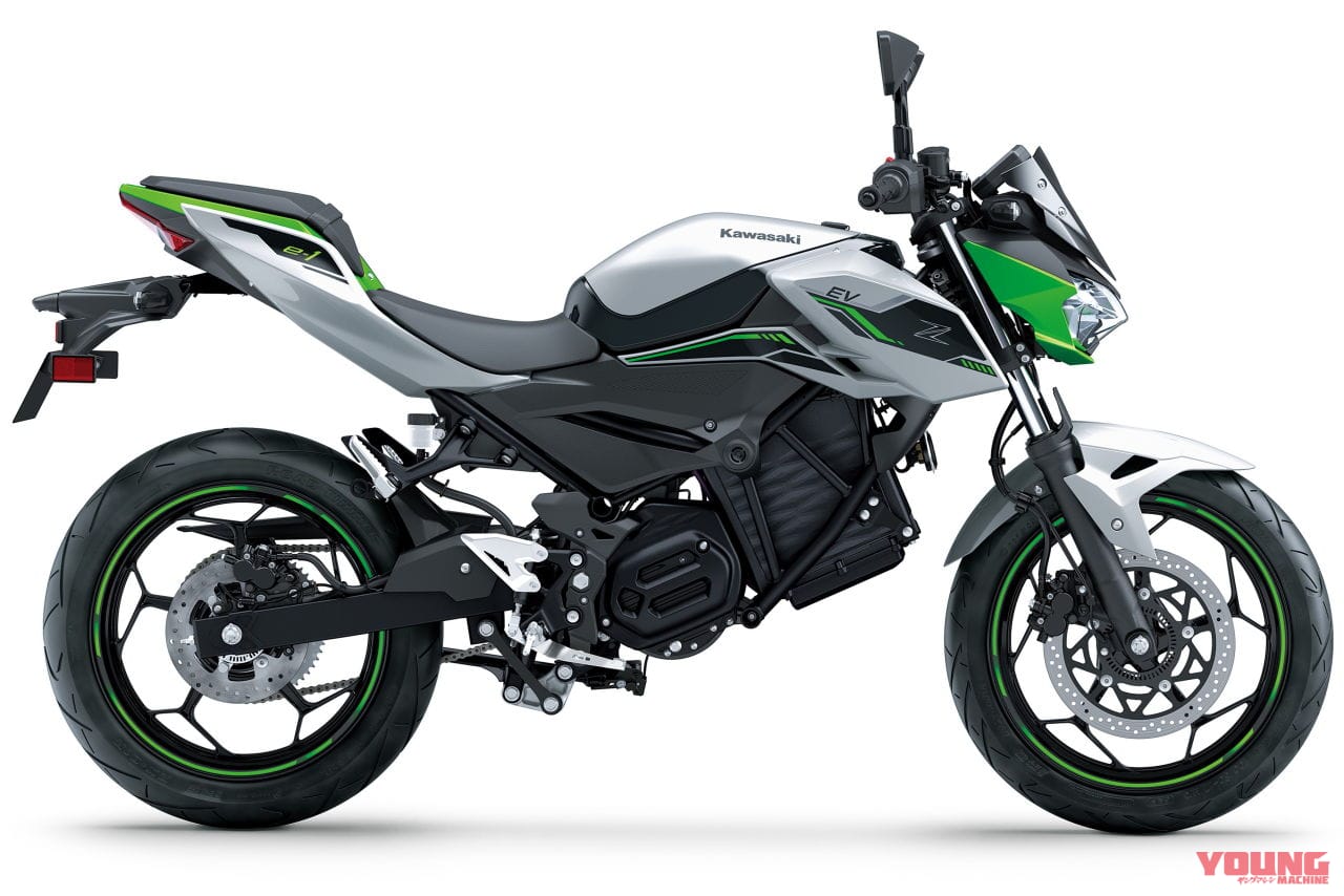 2024 KAWASAKI Z e-1 メタリックブライトシルバー×メタリックマットライムグリーン|カワサキZ e-1〈いま国内で買える新型バイクカタログ|原付二種(125-51cc)〉