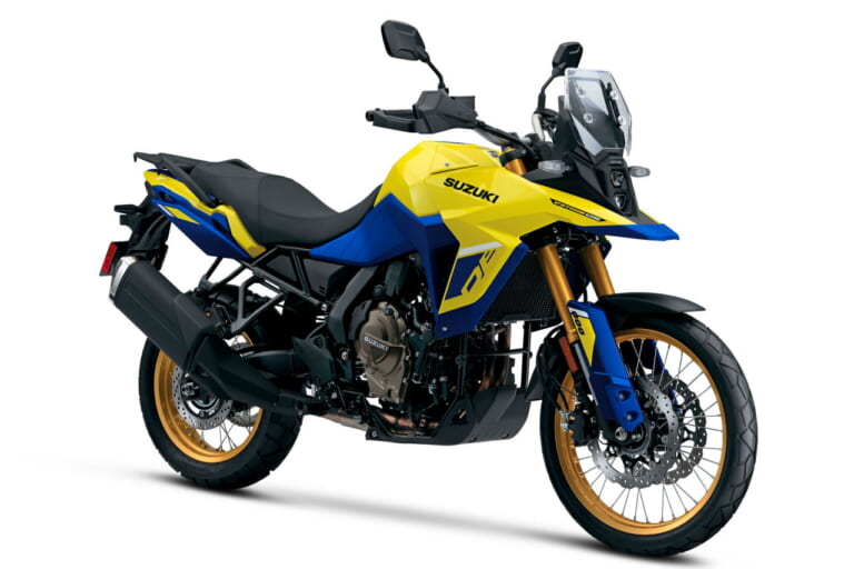 スズキ|Vストローム800DE|北米仕様|2024年モデル|白×青紫にゴールドホイール! スズキ「Vストローム800DE」のニューカラーが登場【北米】