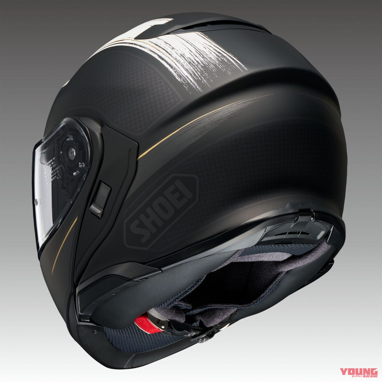 SHOEI NEOTEC3 SATORI|シンプルなストライプに赤い差し色のSHOEI「ネオテック3 SATORI」3月に発売!