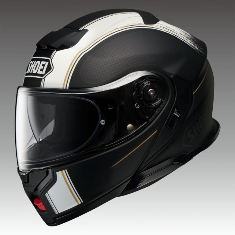 SHOEI NEOTEC3 SATORI|シンプルなストライプに赤い差し色のSHOEI「ネオテック3 SATORI」3月に発売!