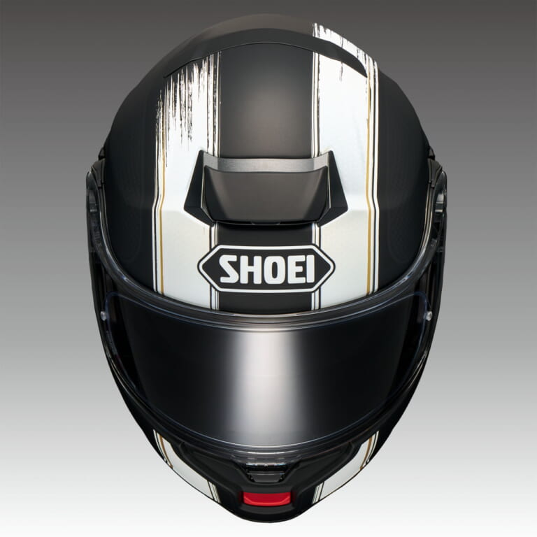 SHOEI NEOTEC3 SATORI|シンプルなストライプに赤い差し色のSHOEI「ネオテック3 SATORI」3月に発売!