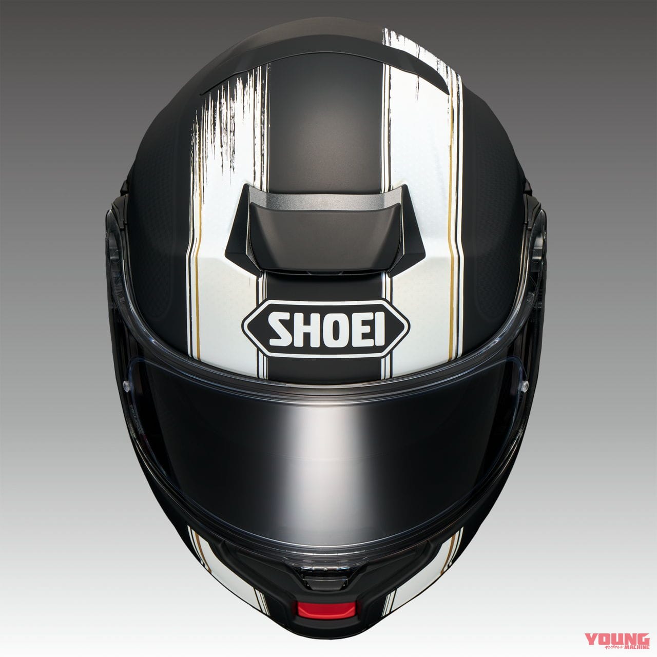 SHOEI NEOTEC3 SATORI|シンプルなストライプに赤い差し色のSHOEI「ネオテック3 SATORI」3月に発売!