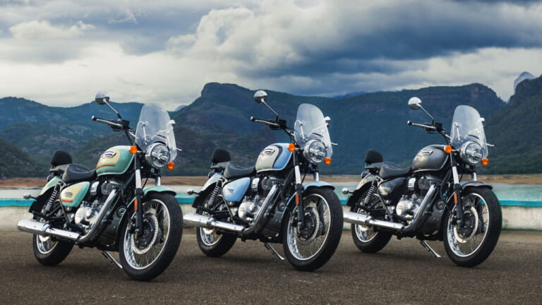 ロイヤルエンフィールド「メテオ350」の新グレード『オーロラ』発売！ スポークホイールのツアラー仕様